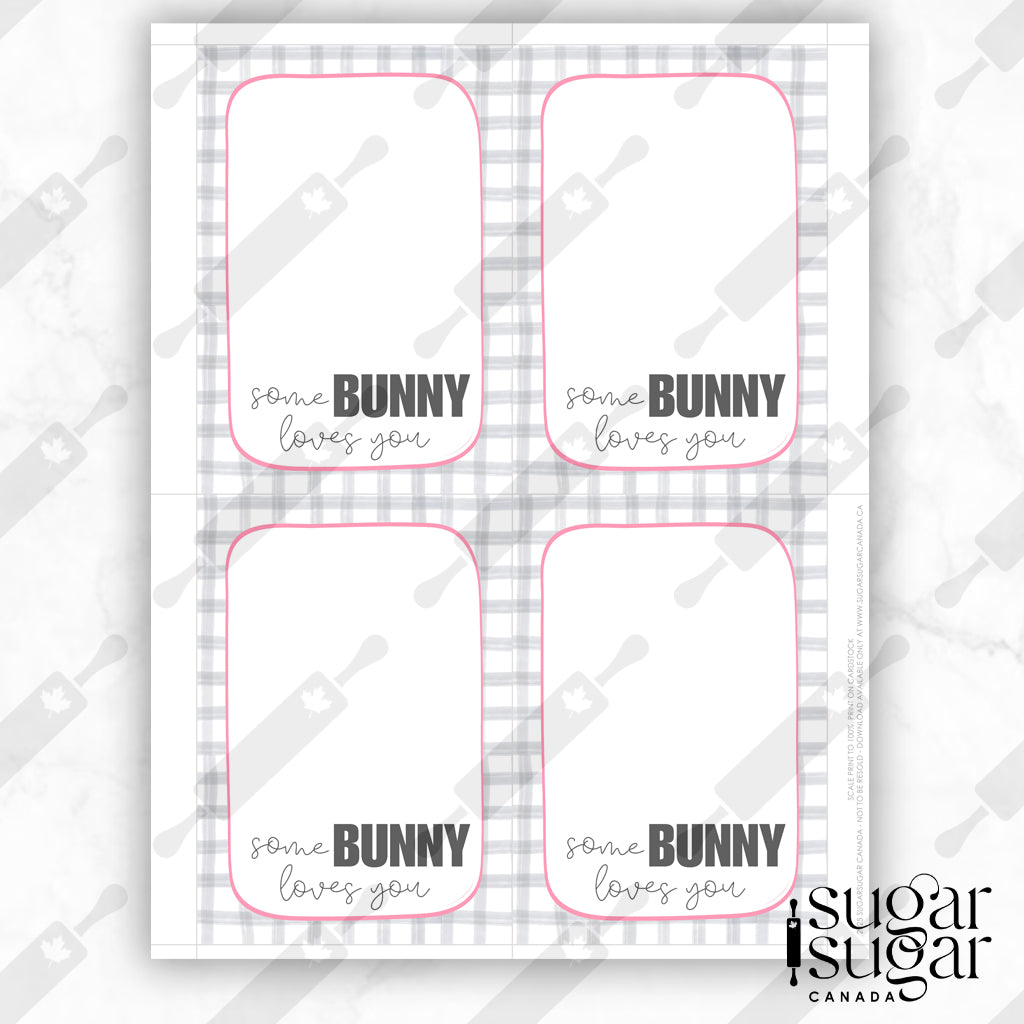 Grey Plaid SomeBunny Mini Cookie Card