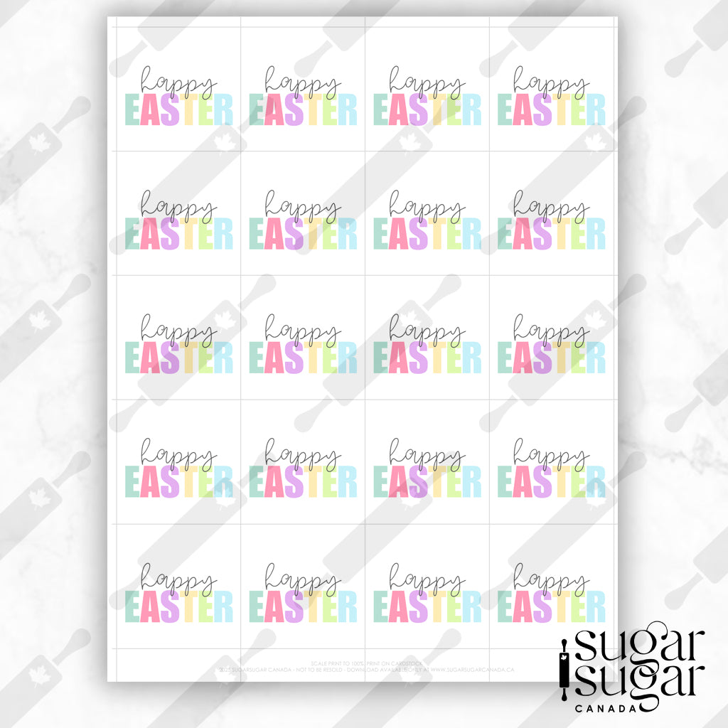 Happy Easter Bright Square Tag