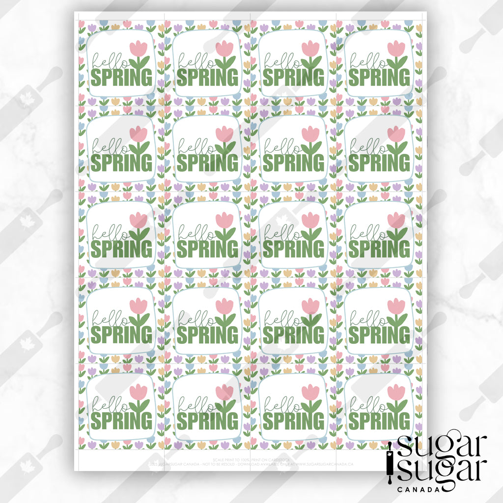 Tulip Spring Square Tag