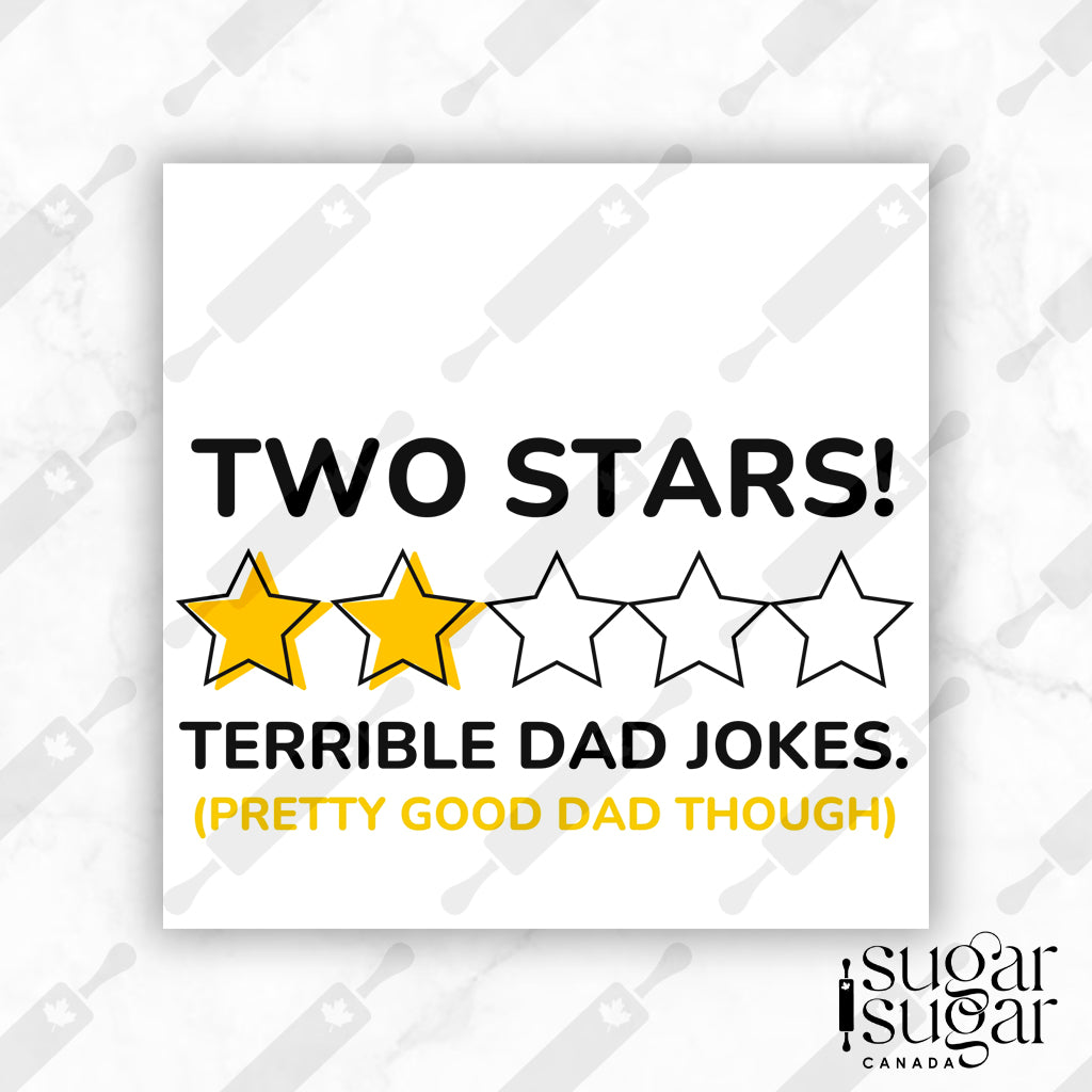 2 Star Dad Joke Square Tag