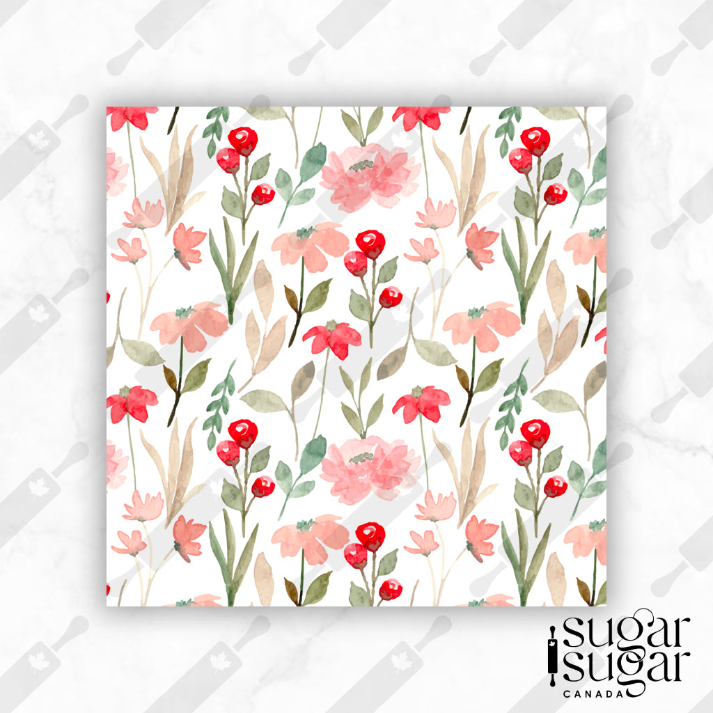 Pink Red Flowers Box Backer