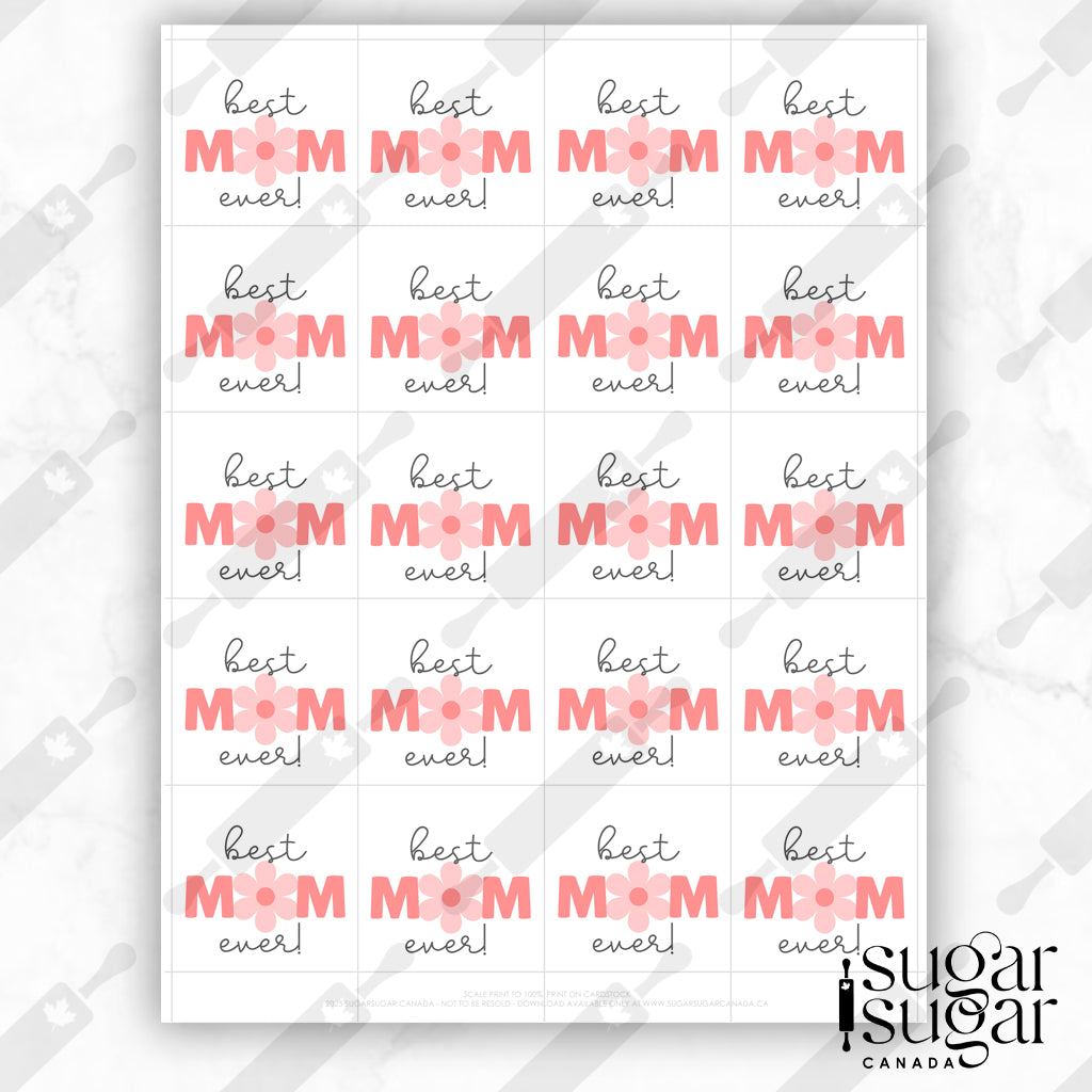 Clean Best Mom Mother's Day Square Tag