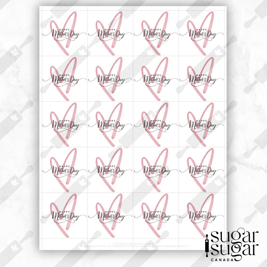 Doodle Heart Mother's Day Square Tag
