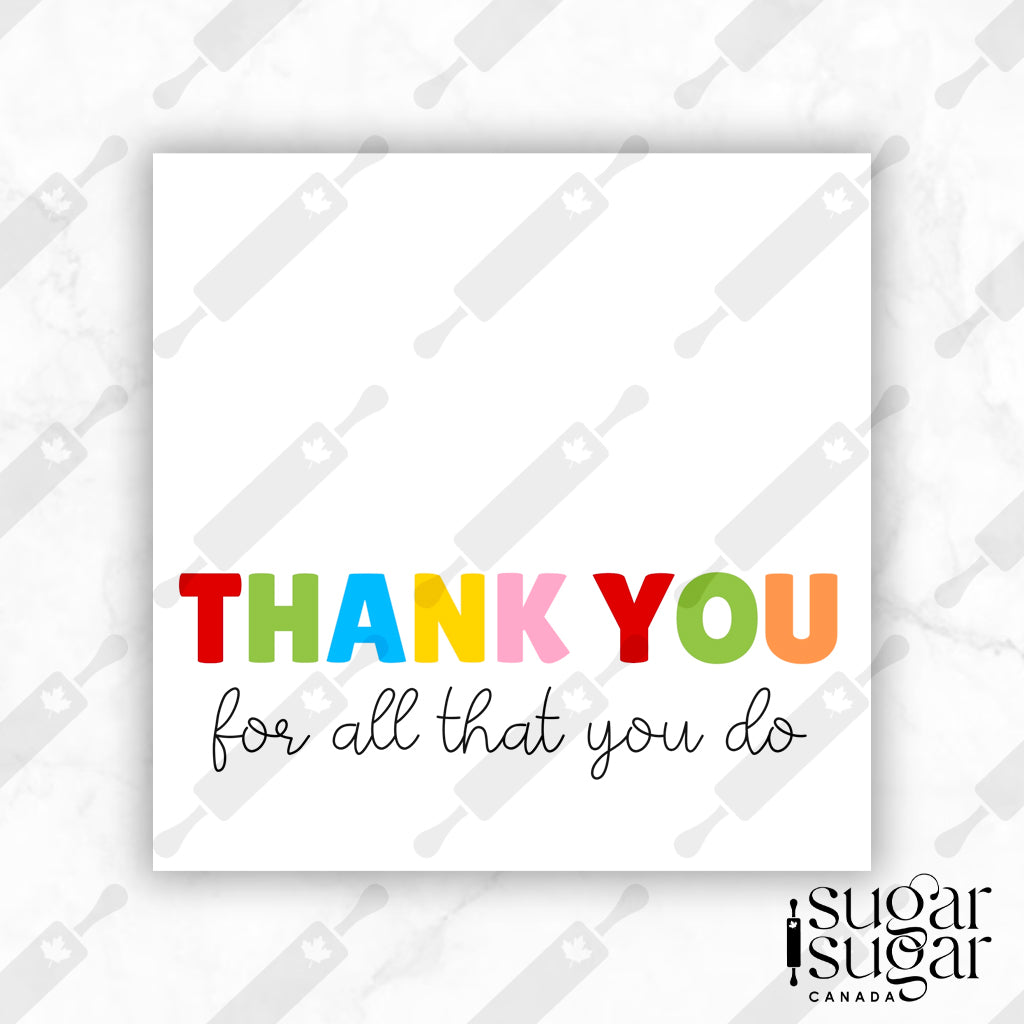Clean Thank You English Square Tag