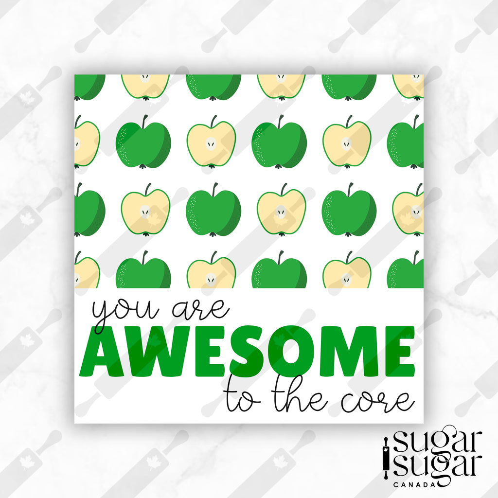 Awesome to the Core Green Square Tag