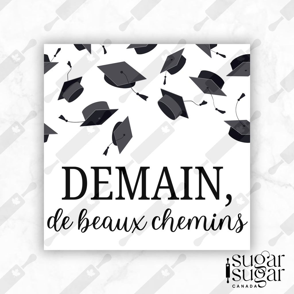 Grad Future is Bright French Square Tag