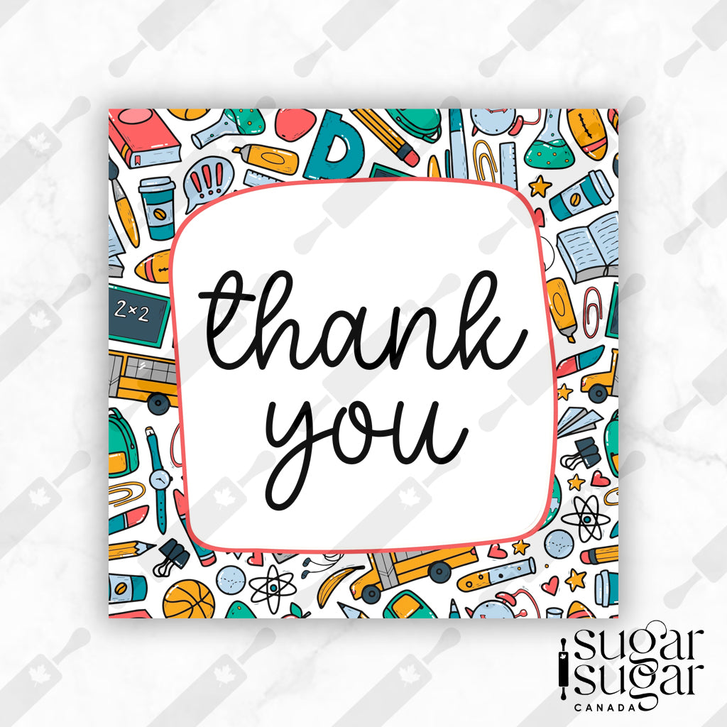 Thank You Supplies English Square Tag