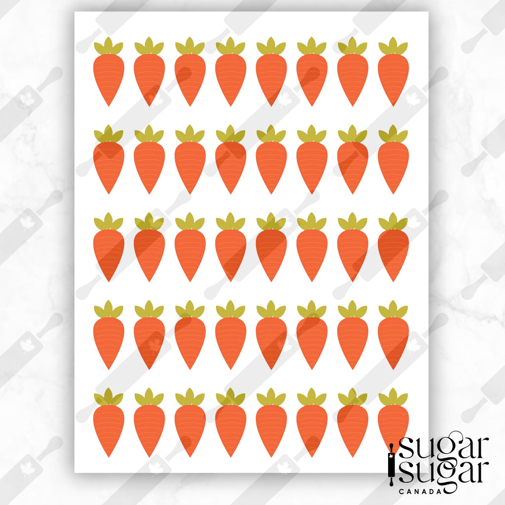 Carrot Royal Icing Transfer Sheet