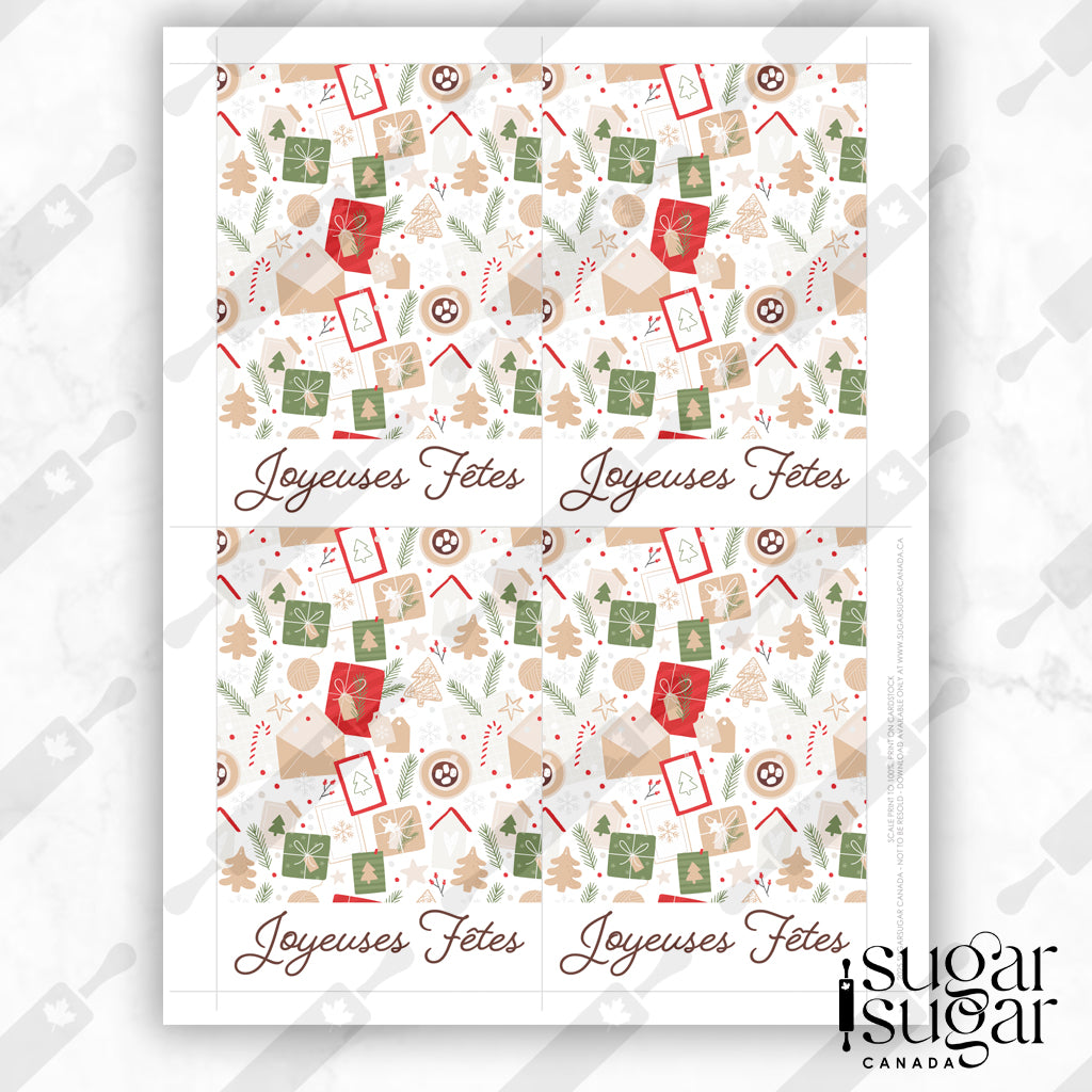French Holiday Gift Mini Cookie Card