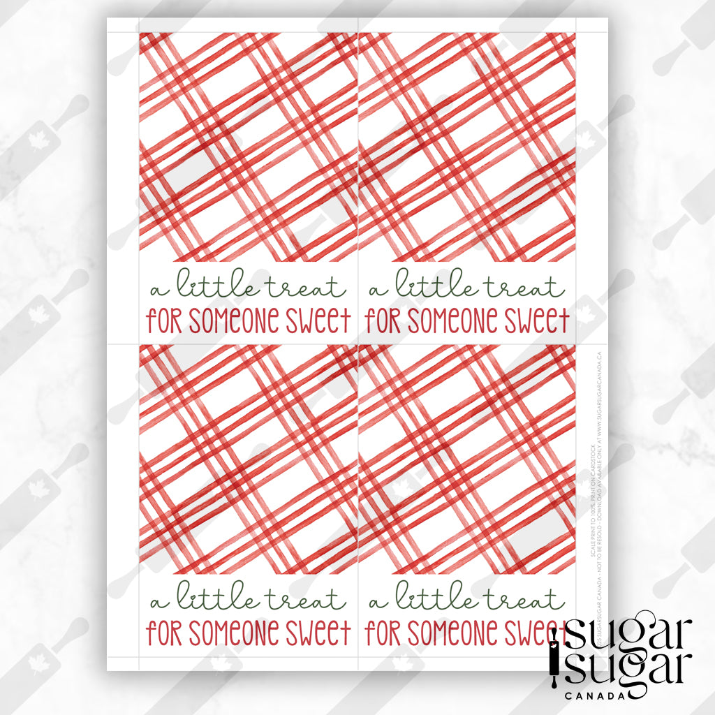 Red Plaid Treat Mini Cookie Card