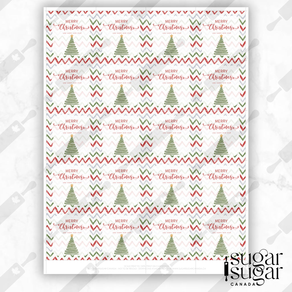 Chevron Christmas Square Tag