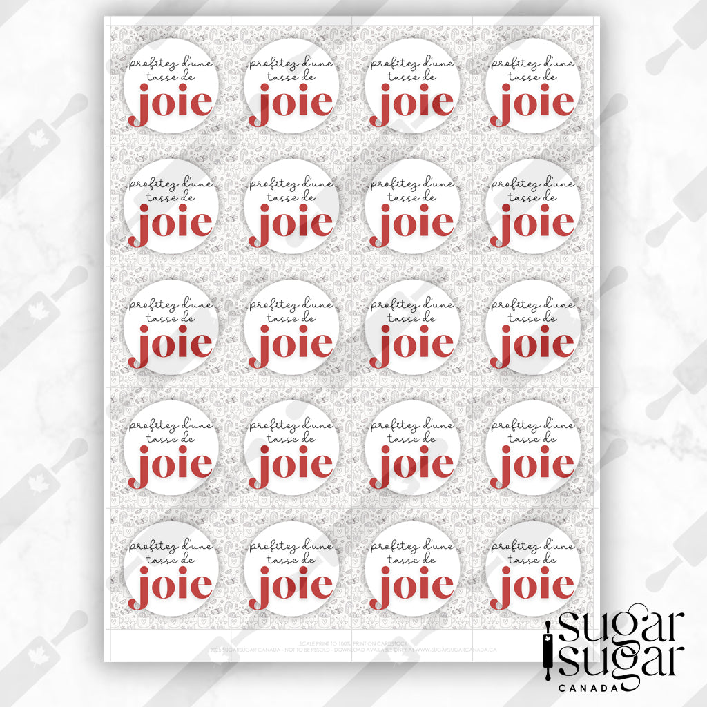 French A Cup of Cheer Square Tag