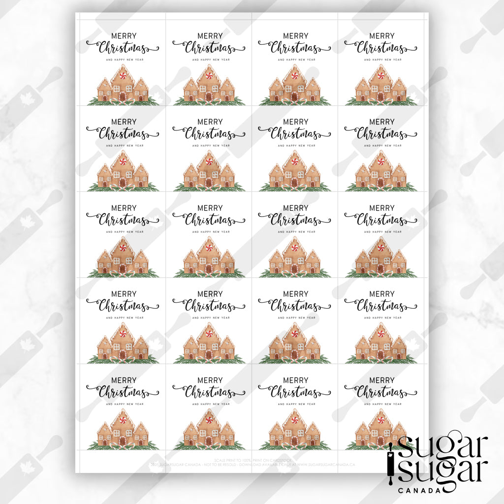 Gingerbread House Christmas Square Tag