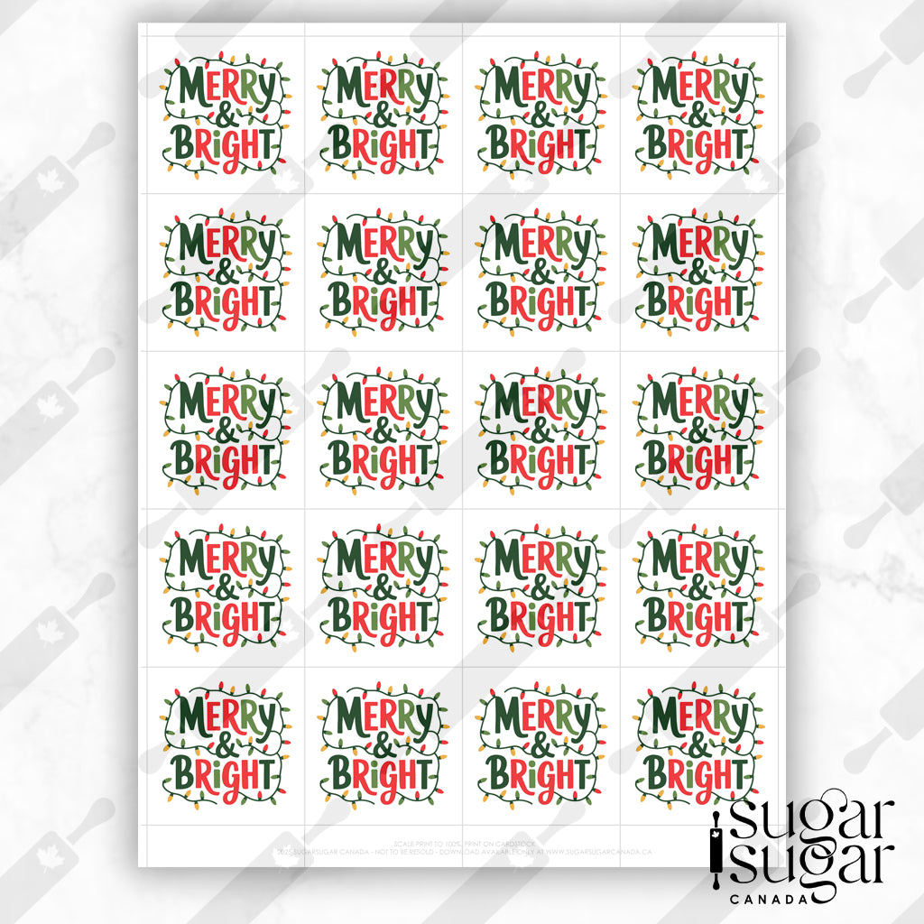 Simple Merry & Bright Square Tag
