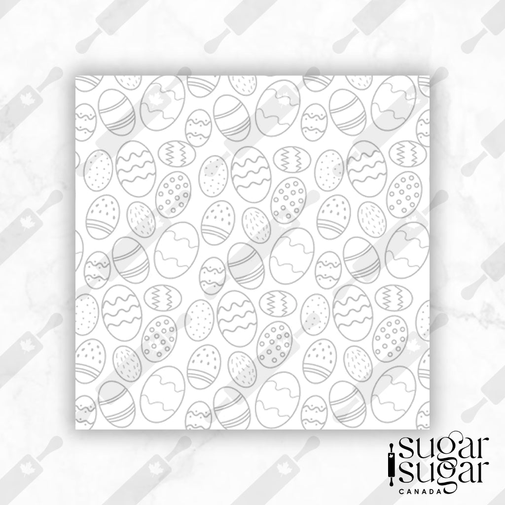 BW Scattered Eggs Box Backer
