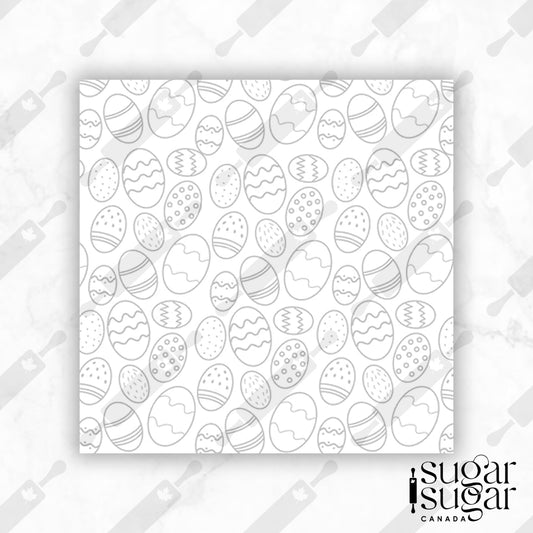 BW Scattered Eggs Box Backer