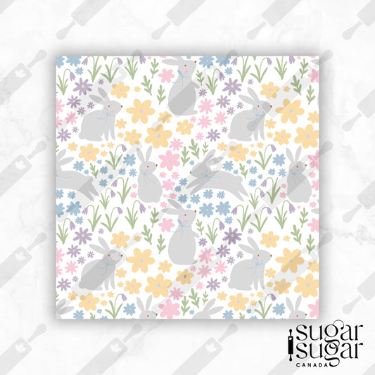 Floral Bunny Box Backer
