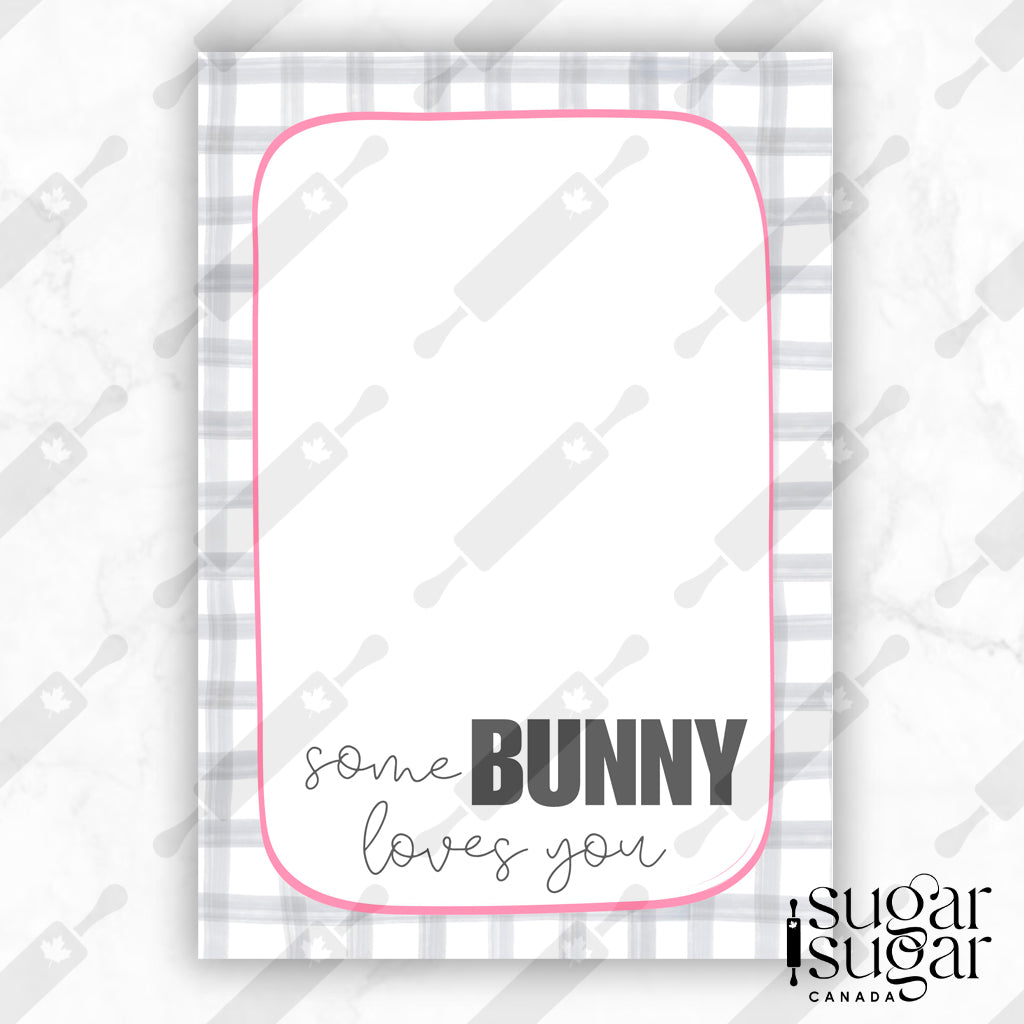 Grey Plaid SomeBunny Mini Cookie Card