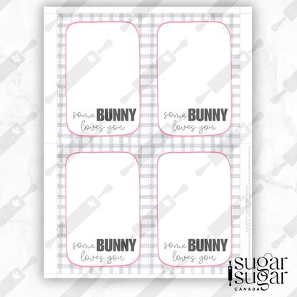Grey Plaid SomeBunny Mini Cookie Card