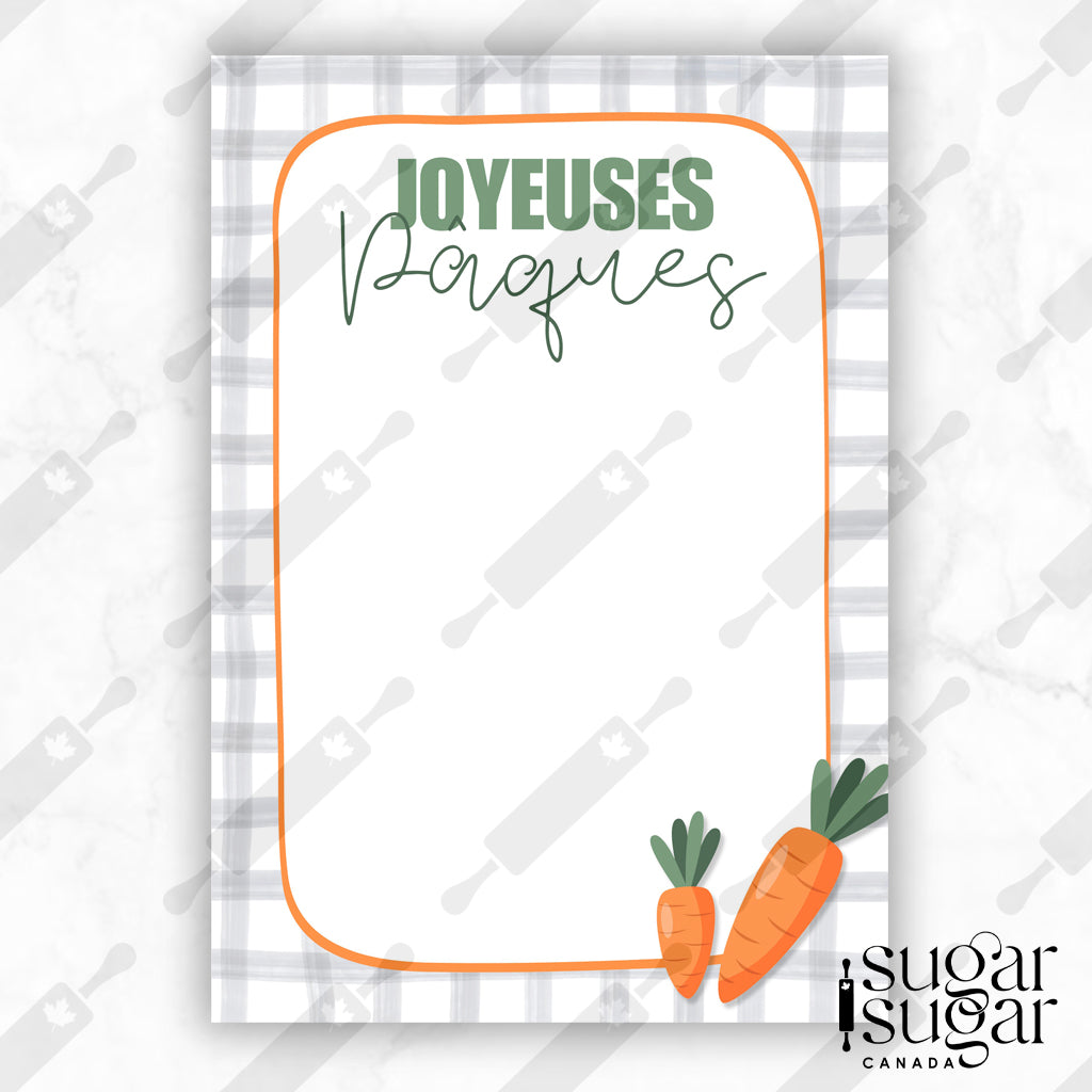 Grey Plaid Easter Carrot French Mini Cookie Card