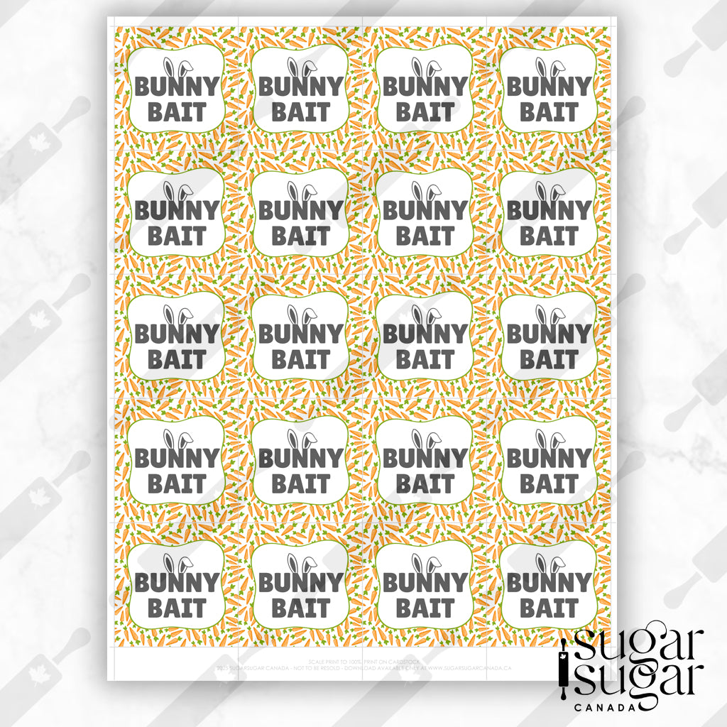 Bunny Bait Square Tag