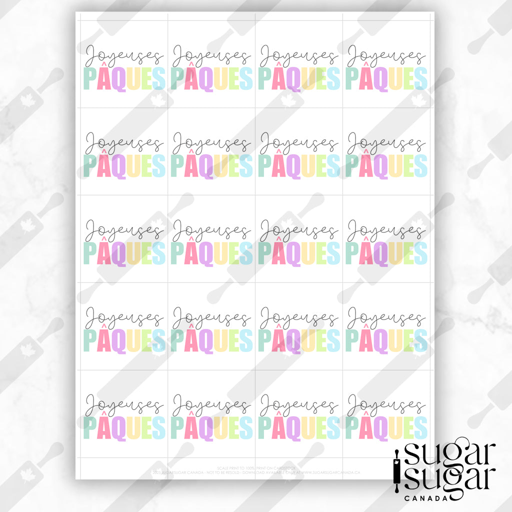 Happy Easter Bright French Square Tag