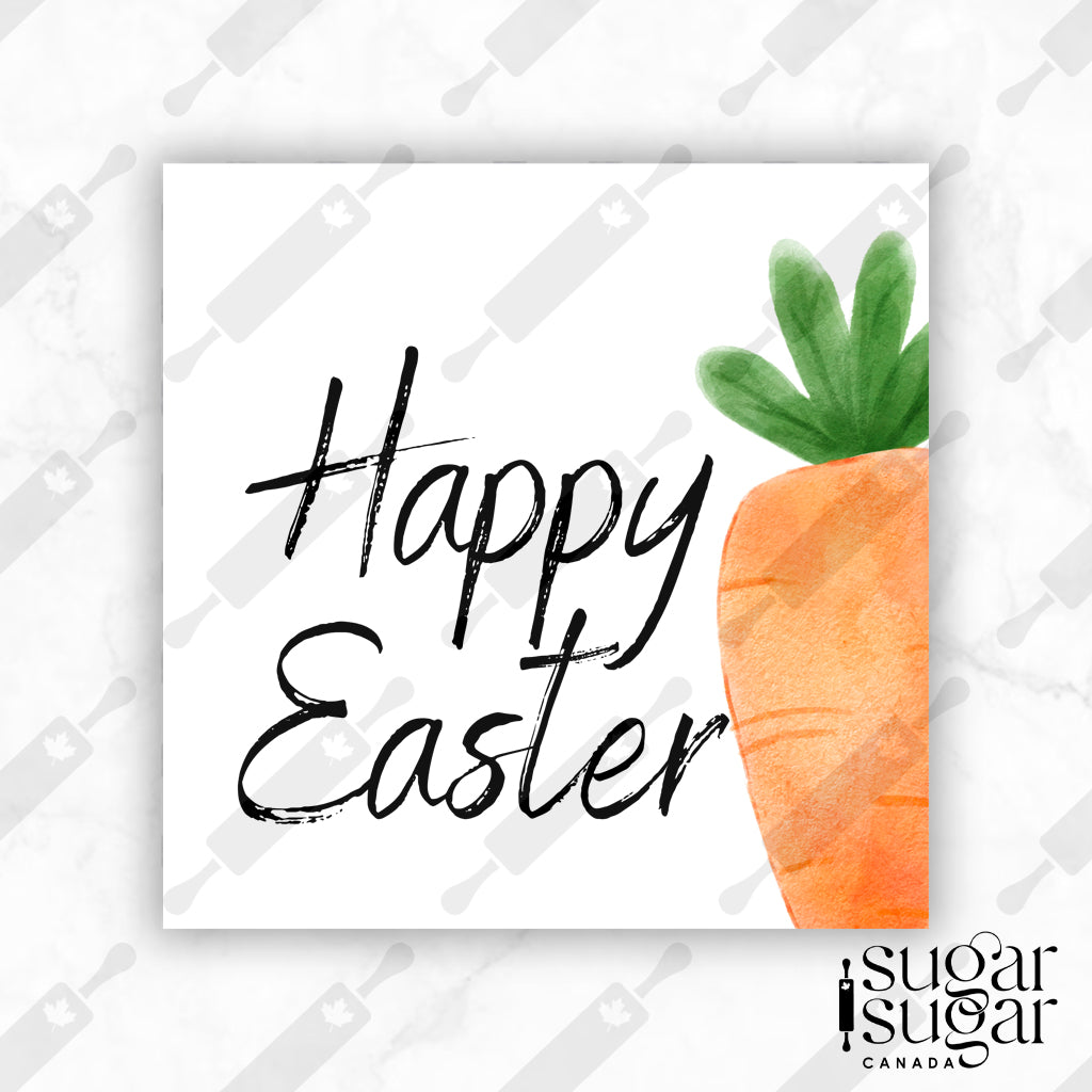 Happy Easter Carrot Square Tag
