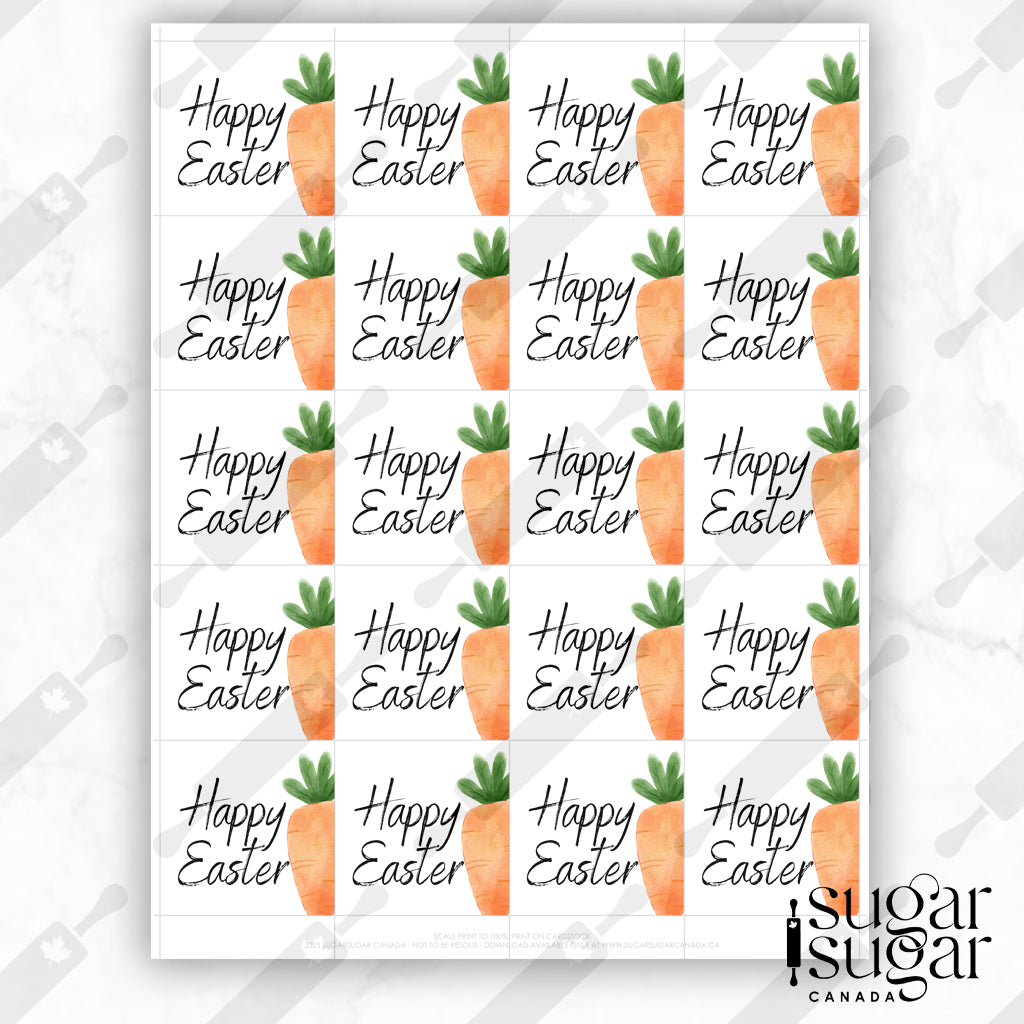 Happy Easter Carrot Square Tag