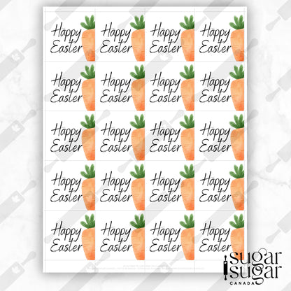 Happy Easter Carrot Square Tag