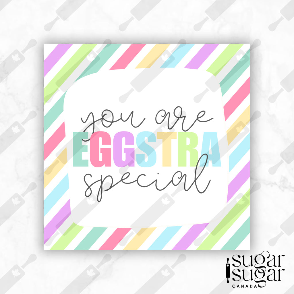 Eggstra Special Bright Stripe Square Tag