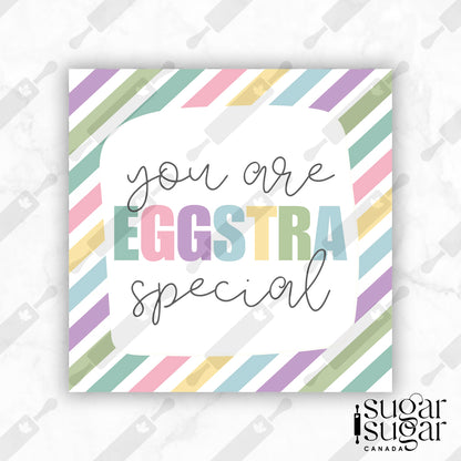 Eggstra Special Muted Stripe Square Tag