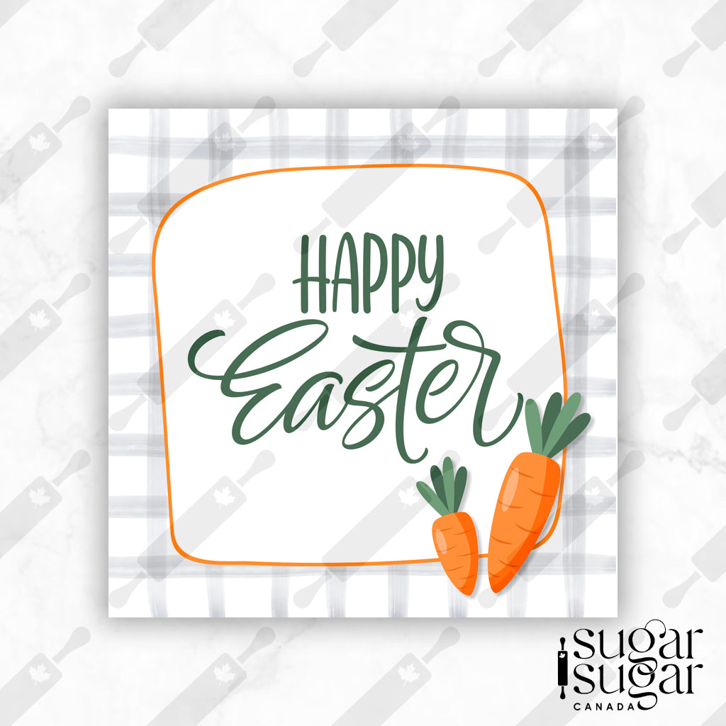 Happy Easter Carrot Square Tag