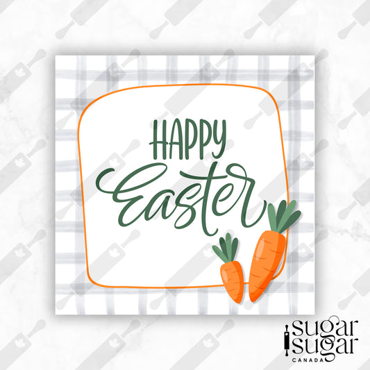 Happy Easter Carrot Square Tag