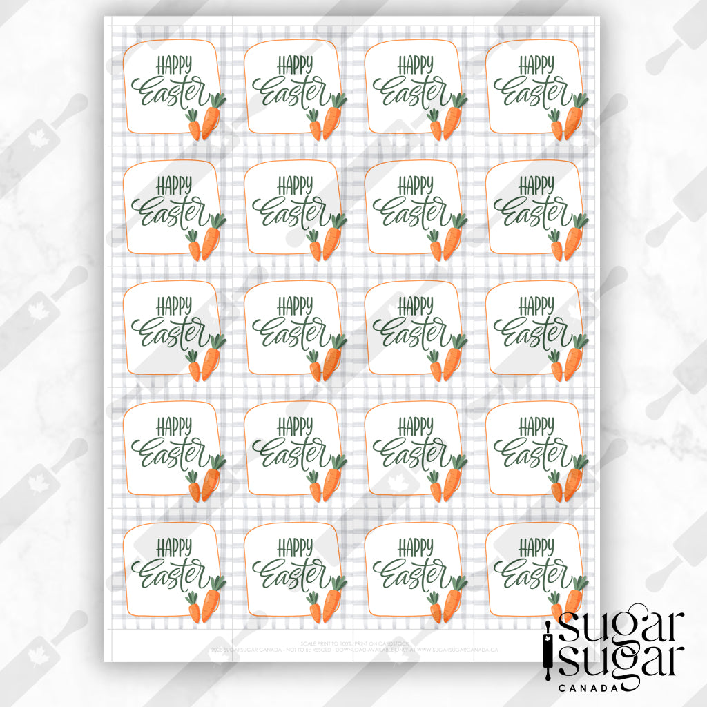 Happy Easter Carrot Square Tag