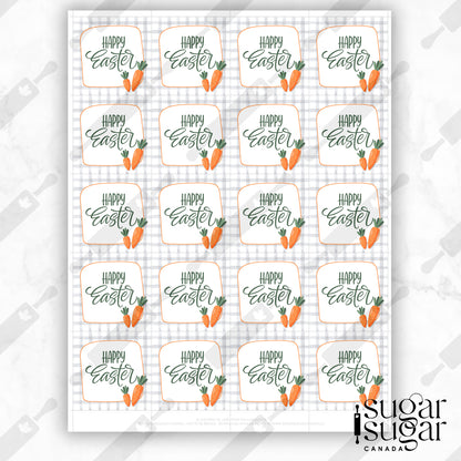 Happy Easter Carrot Square Tag