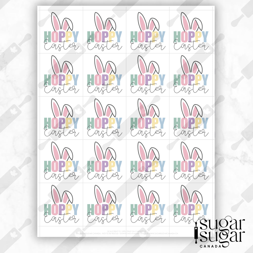 Hoppy Easter Muted Square Tag