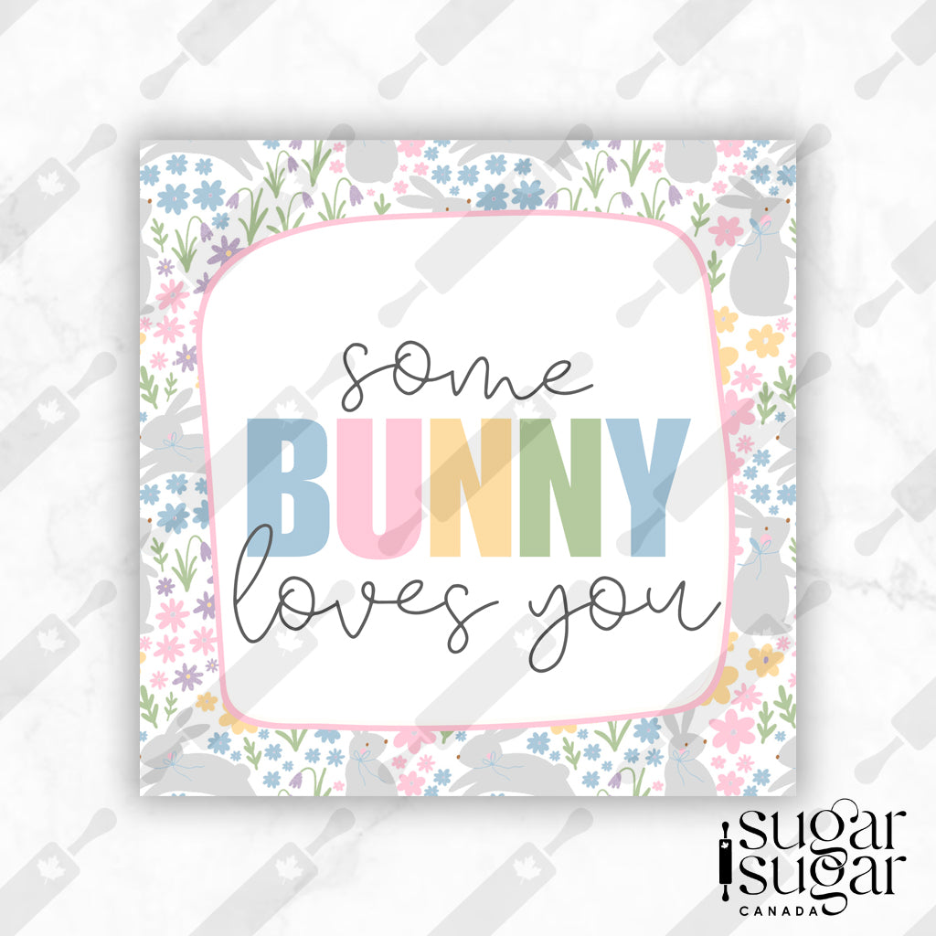 Somebunny Floral Square Tag