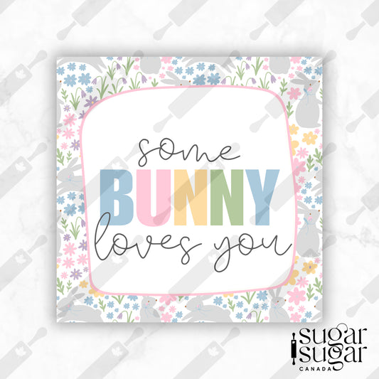 Somebunny Floral Square Tag
