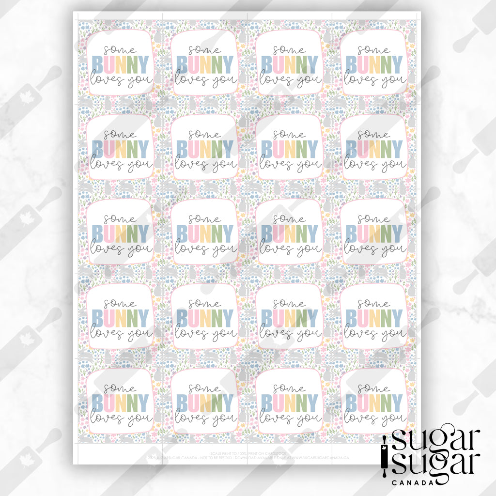 Somebunny Floral Square Tag