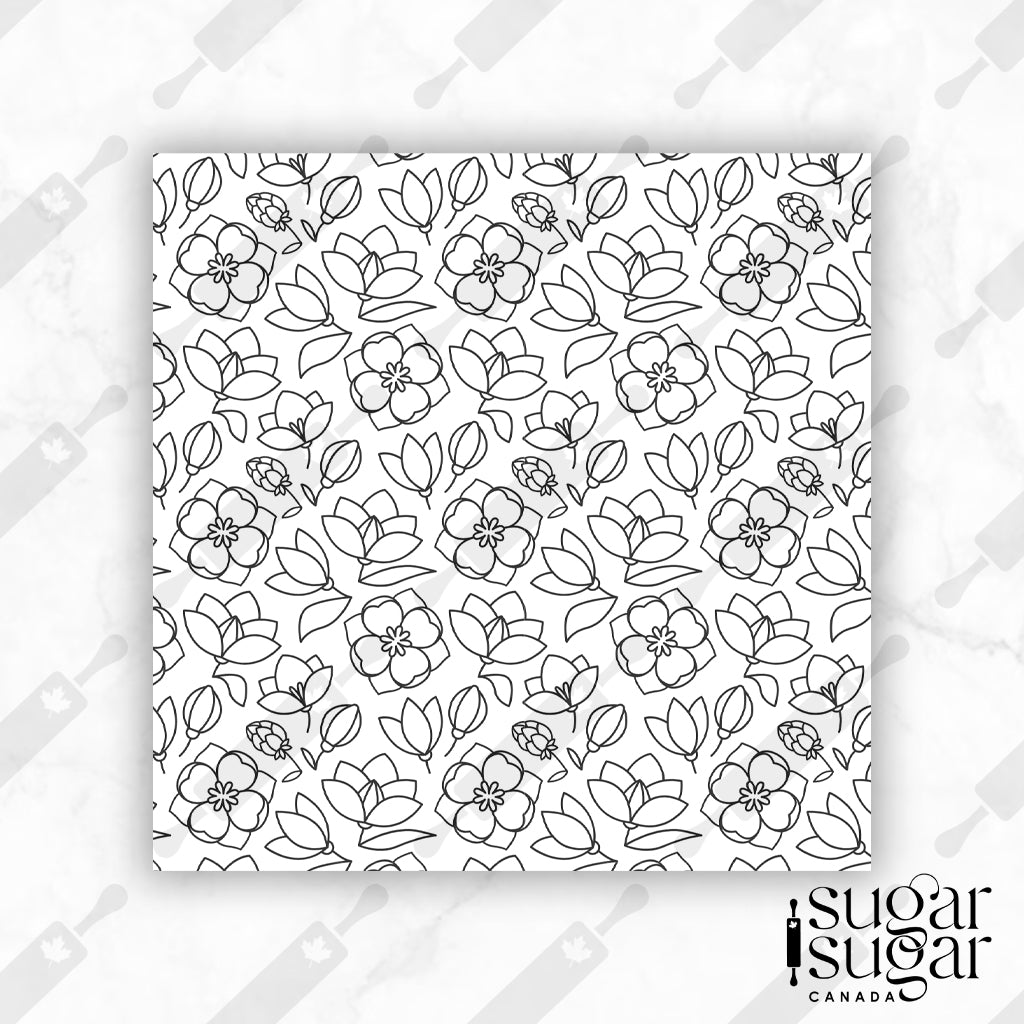 BW Petal Flowers Box Backer