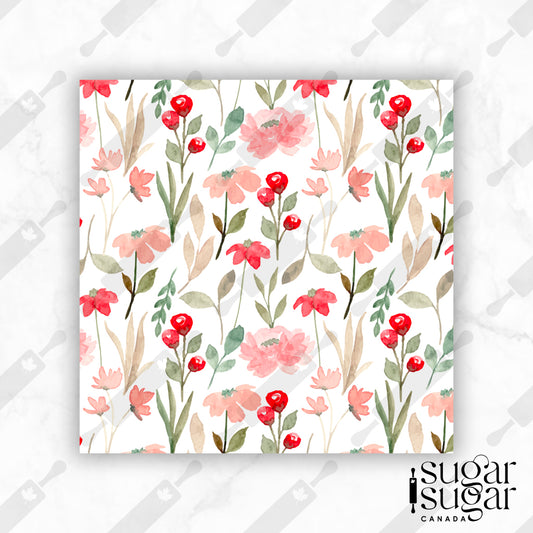 Pink Red Flowers Box Backer