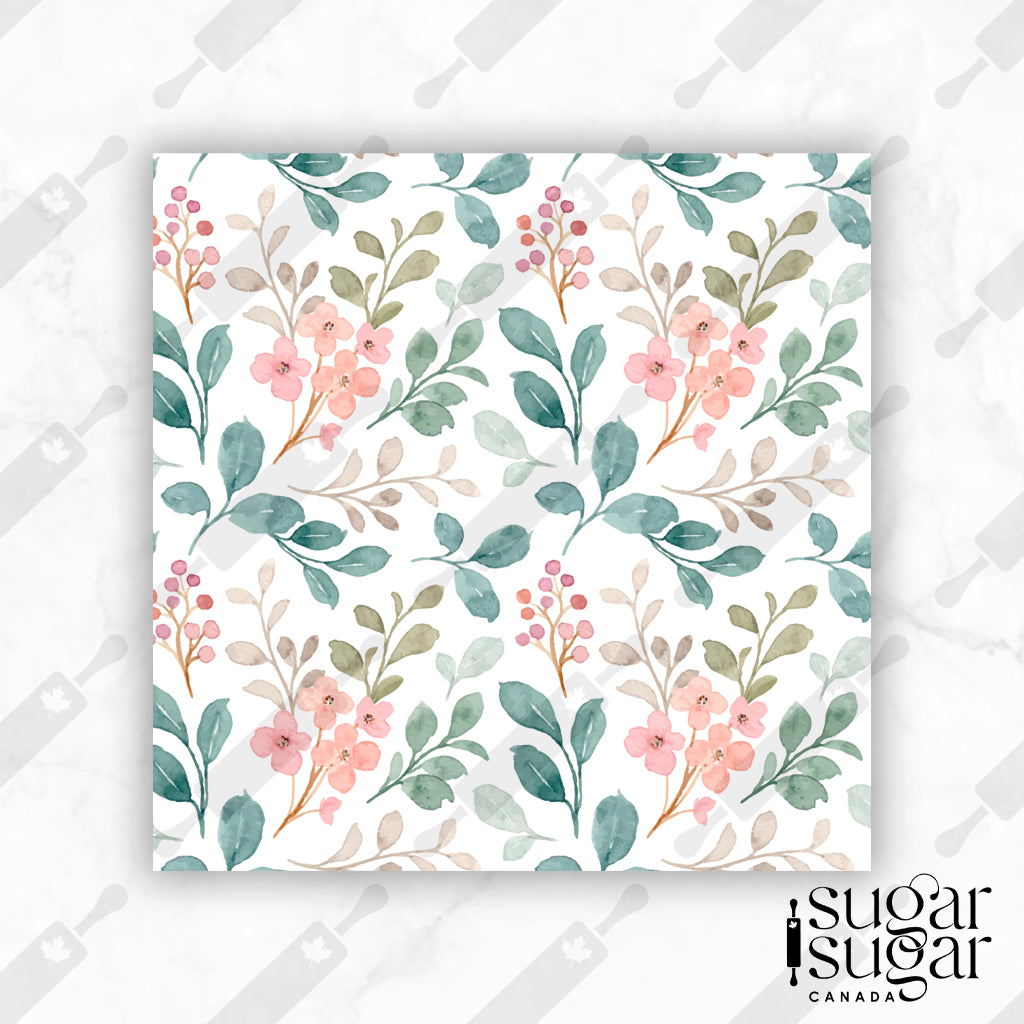 Teal Flowers Box Backer