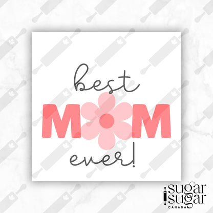 Clean Best Mom Mother's Day Square Tag
