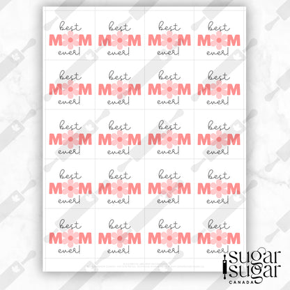 Clean Best Mom Mother's Day Square Tag