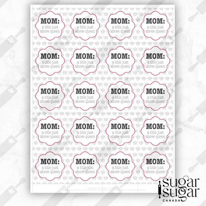 BW Crown Mother's Day Square Tag