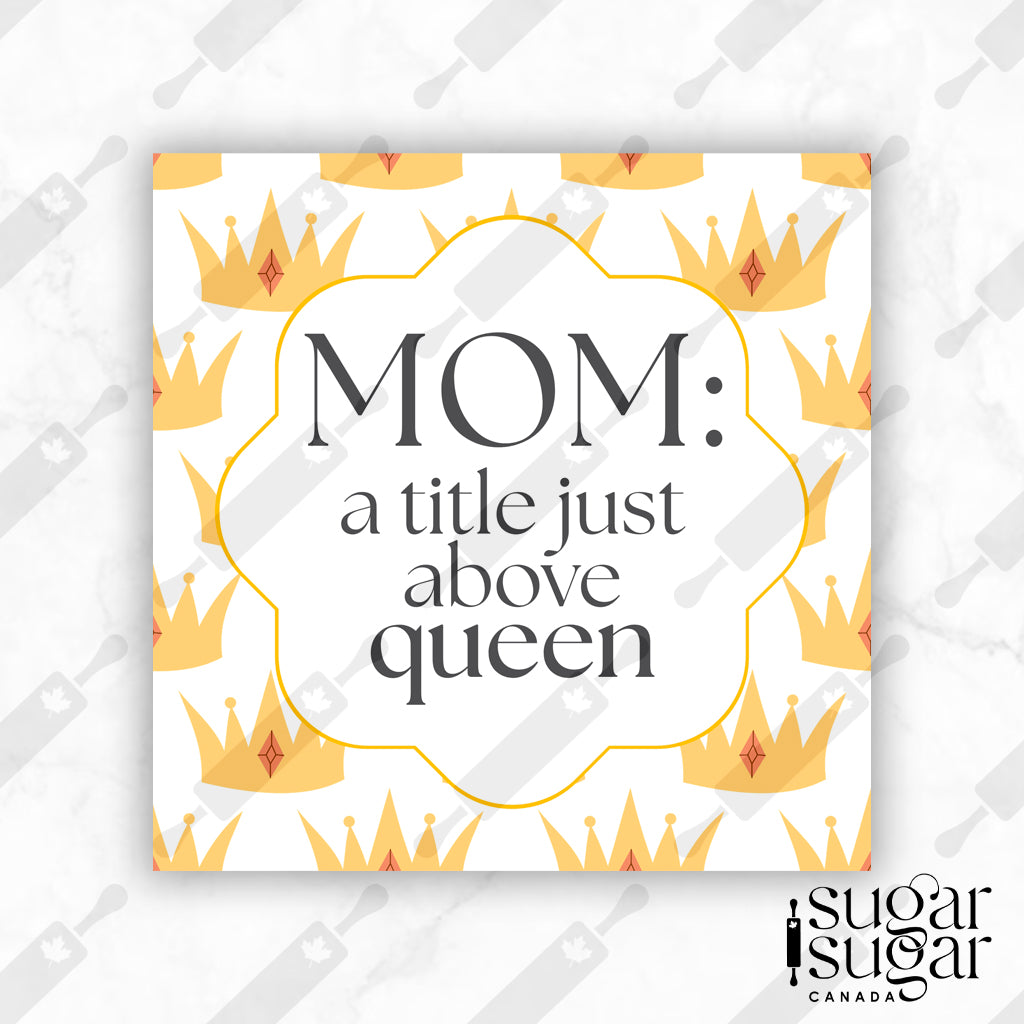 Yellow Crown Mother's Day Square Tag