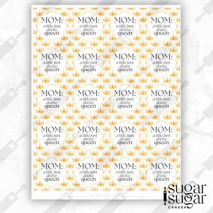 Yellow Crown Mother's Day Square Tag