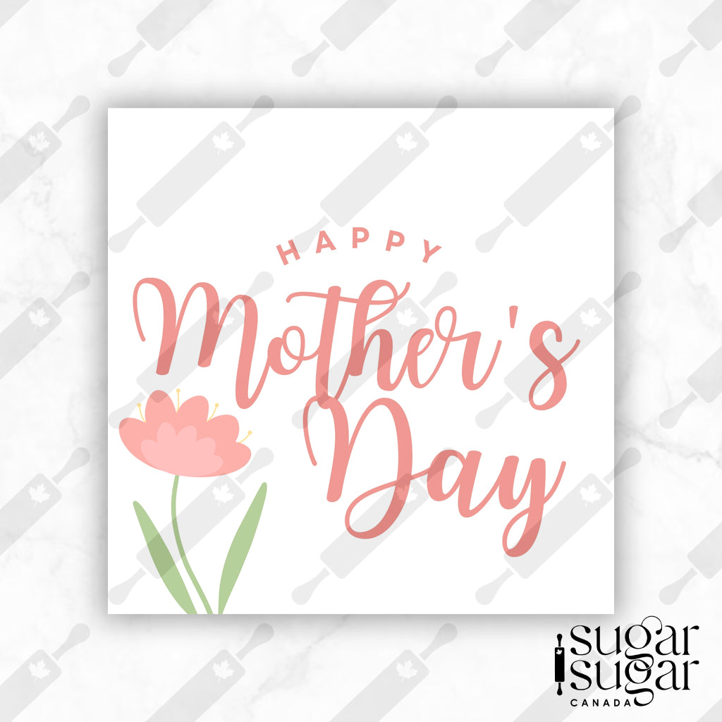 Stem Flower Mother's Day Square Tag