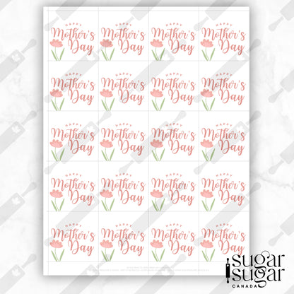 Stem Flower Mother's Day Square Tag
