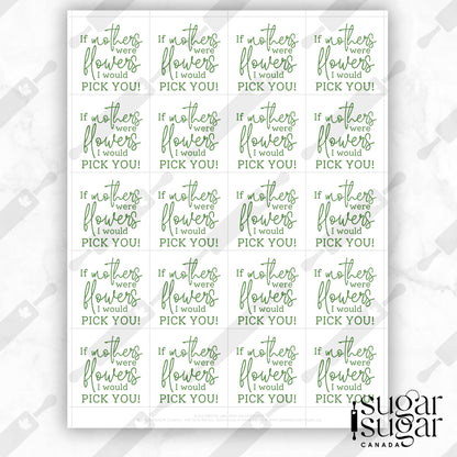 I'd Pick You Mother's Day Square Tag